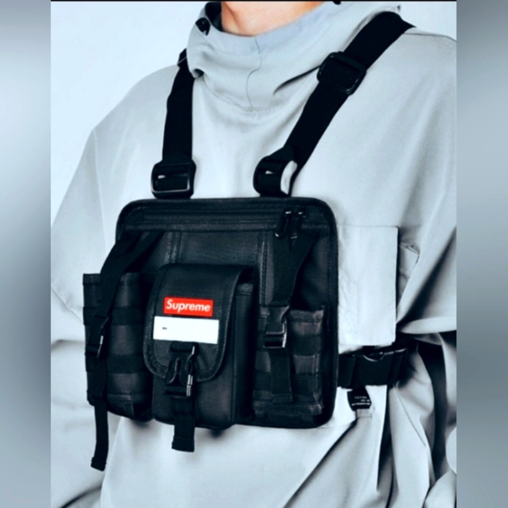 Supreme Black Tactical Chest Bag Custom/ Brand New